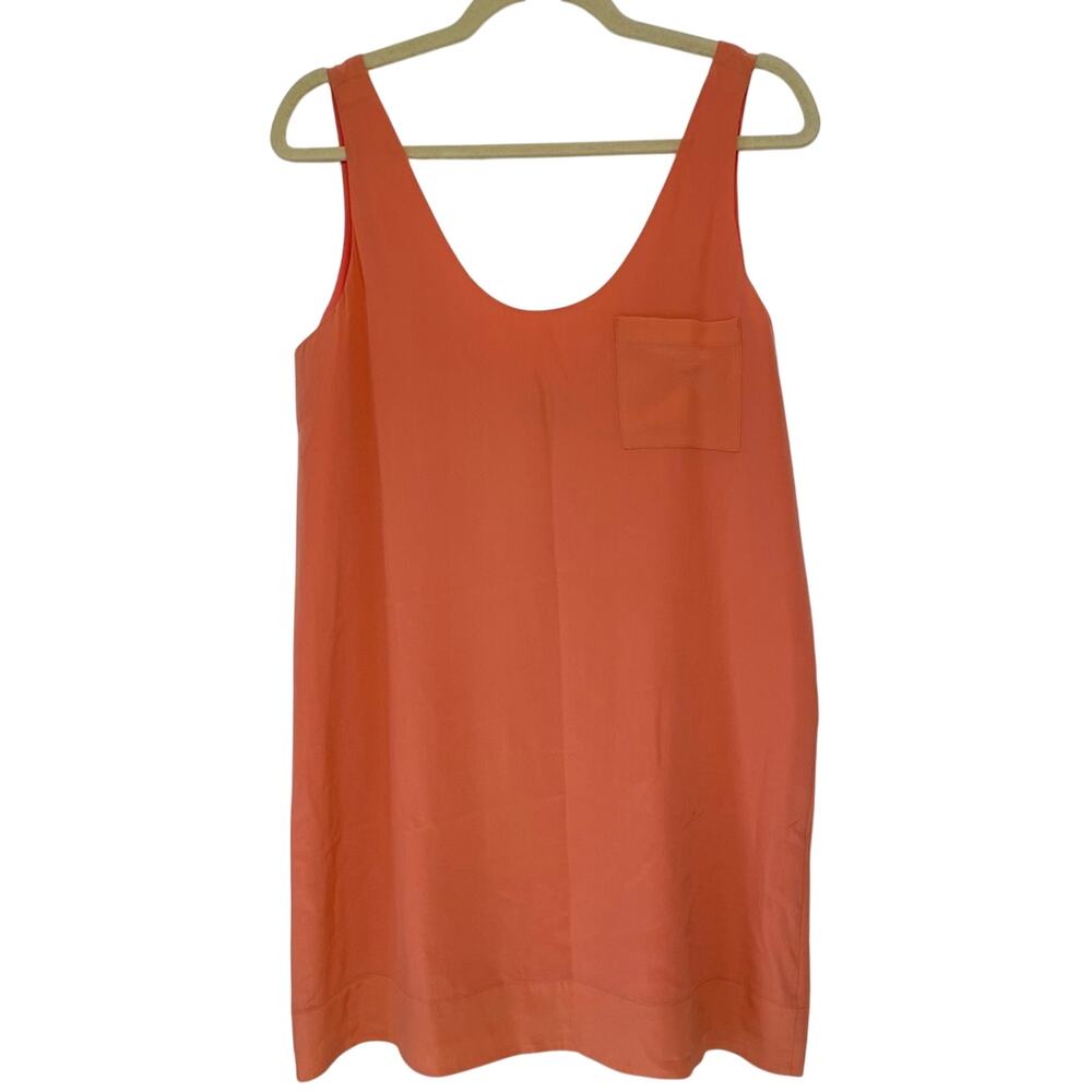 Joie Coral Silk Sleeveless Tunic Blouse Womens S Orange Oversized Lagenlook